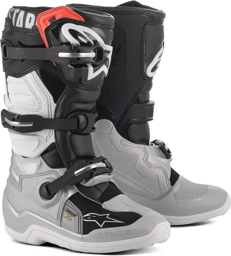 Vista 3 de Alpinestars Botas Tech 7S Unisex Juveniles Negro/Plata/Blanco/Oro