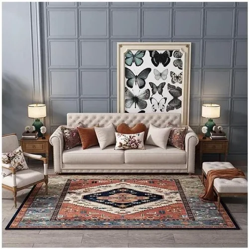 Vista 9 de Retro Heated Floor Mat Adjustable Heated Area Rug 12h Timer Heated Carpet Heated Carpet Electric Heated Floor for Home (E 140x200cm)
