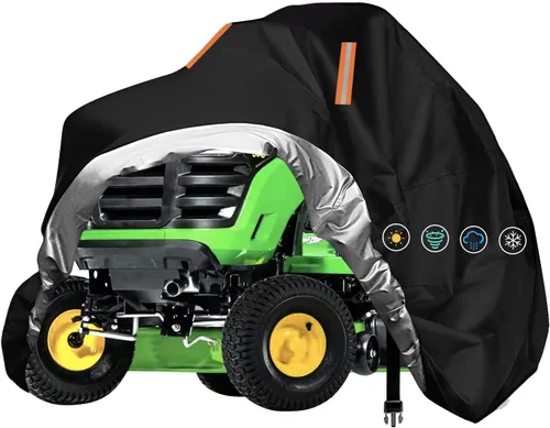 Vista 12 de Funda para cortacéspedes de montar impermeable para exteriores, fundas resistentes para tractor 600D anti-UV, ajuste universal para plataformas