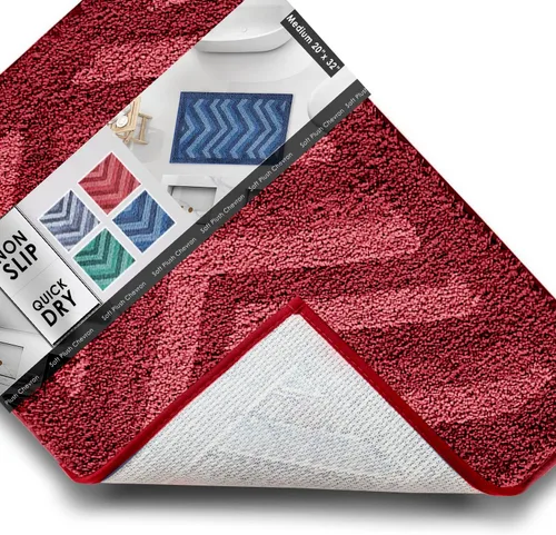 Vista 13 de Clara Clark Alfombras de baño, alfombras de baño ultra suaves y peludas - tapetes de baño para baño, lavable a máquina, base antideslizante de goma
