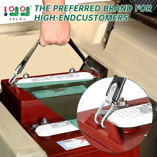 Vista 2 de 10L0L Correa de elevación de batería para carrito de golf, funciona para baterías de celdas profundas de Troya, correa universal de celda profunda