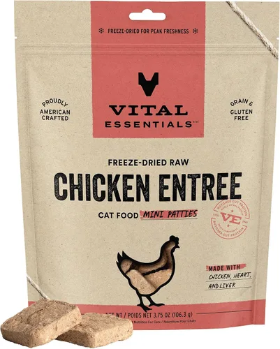 Vista 24 de Vital Essentials Alimento crudo liofilizado para gatos, mini empanadas de conejo, 8 onzas Soft, Complete Meal or Topper, Rehydrate, Made with 99%