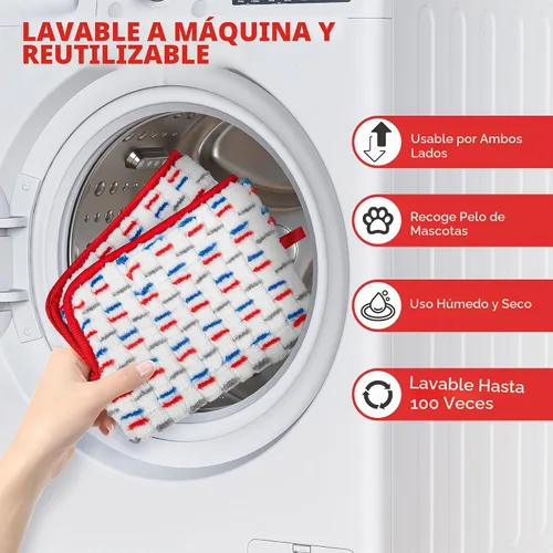 Vista 3 de Almohadillas de microfibra compatibles con la mopa O-Cedar Promist MAX, almohadillas de repuesto reutilizables para trapeador, cabezales