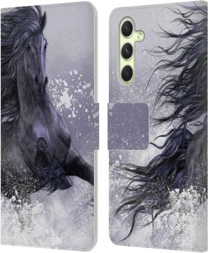 Vista 227 de Head Case Designs Officially Licensed Laurie Prindle A Morgan Christmas Western Stallion Leather Wallet Case Compatible with Samsung Galaxy A07 4G