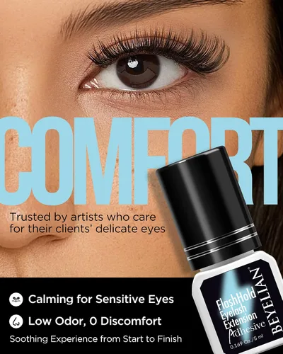Vista 5 de BEYELIAN - Pegamento para extensiones de pestañas sensibles 0,17 fl oz / 5 ml / Tiempo de secado 0,5 segundos / Retención de 7-8 semanas / Adhesivo