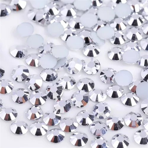 Vista 41 de 3000 unidades de diamantes de imitación termoadhesivos SS6 de 2mm con parte posterior plana, gemas de cristal de vidrio transparente redondas