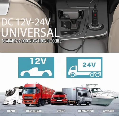 Vista 5 de Cable cargador de coche DC 12V/24V compatible con BLUETTI EB3A/EB70/EB70S/AC50S/AC180/AC60/B80, Anker 521 523 533, Jackery Explorer
