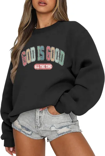 Vista 7 de Dios Es Bueno Sudadera Cristiana Sudaderas para Mujeres de Talla Grande Camisas de Jesús Fe Inspiradoras Versículo de la Biblia Pullover