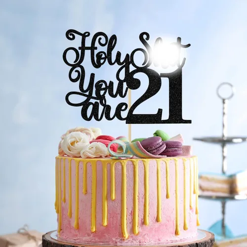 Vista 4 de Decoración para pastel de cumpleaños número 21, decoración de pastel de cumpleaños 21, Bye Bye/Rip Fake ID, divertidos suministros de decoración