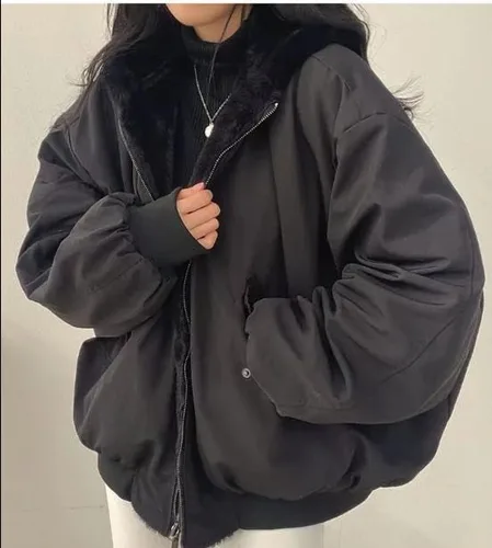 Vista 3 de Y2k - Chaqueta de forro polar, mullida, acolchada y recortada, abrigos de invierno para mujer, moda 2023