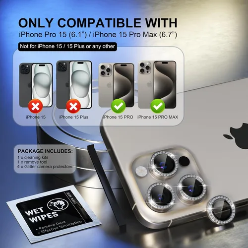Vista 436 de Choiche Compatible para iPhone 16 Pro/iPhone 16 Pro Max Protector de Lente de Cámara, Vidrio Templado 9H Protector de Pantalla de Cubierta de Cámara