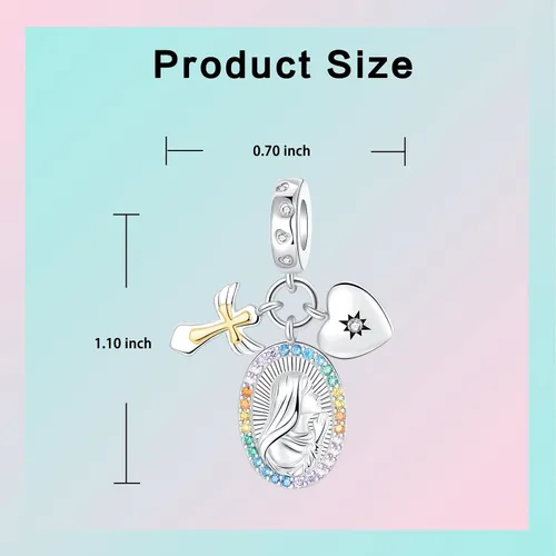 Vista 293 de LUXILLA Abalorio de plata de ley 925 para madre, hija, abuela, para familia, amor, madre, hija, abuela, para pulseras, collares, dijes, abalorios
