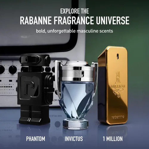 Vista 7 de Rabanne Invictus Eau de Toilette - Long Lasting Woody Aquatic Cologne for Men with Marine, Grapefruit & Guaiac Wood - Trophy Bottle French Fragrance