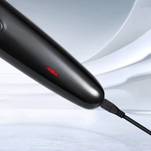 Vista 4 de POVOS Recortadora de barba de una hoja, afeitadora eléctrica bidireccional para depilación facial y corporal, kit de peluquería impermeable