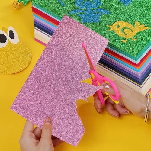 Vista 6 de S - Papel de cartulina con purpurina, papeles con purpurina que no se desprende, papel para manualidades y proyectos de bricolaje, papel brillante