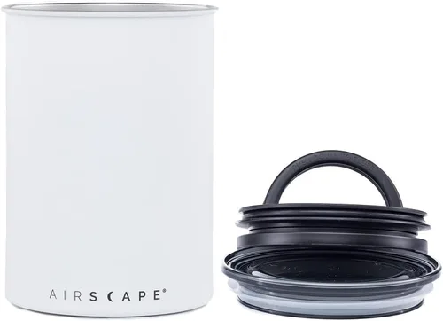 Vista 2 de AirScape Steel Coffee Canister Family - Juego de 3 recipientes de almacenamiento de alimentos - Tapa hermética patentada de Estados Unidos - Extrae