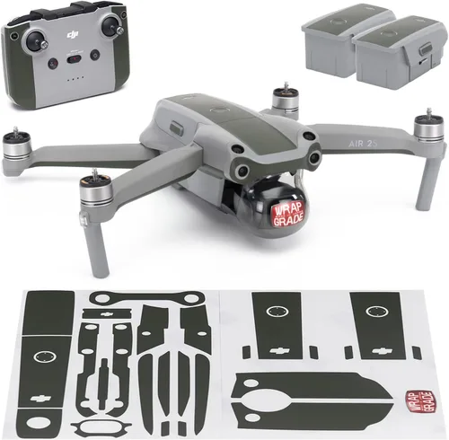 Vista 13 de WRAPGRADE Funda compatible con DJI Air 2S Color de acento B (Airforce Silver)