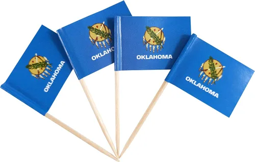 Vista 10 de QQSD Bandera de palillo de dientes de Alabama para decoración de cupcakes, 100