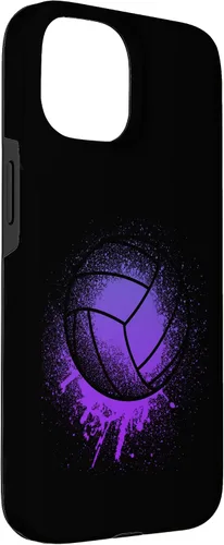 Vista 3 de iPhone 15 Jugador de Voleibol Deporte Niñas Mujeres Bday Purple Beach Team Case