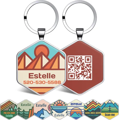 Vista 15 de Etiqueta de perro con código QR, etiquetas de identificación para mascotas, etiquetas de perro personalizadas para mascotas, etiquetas