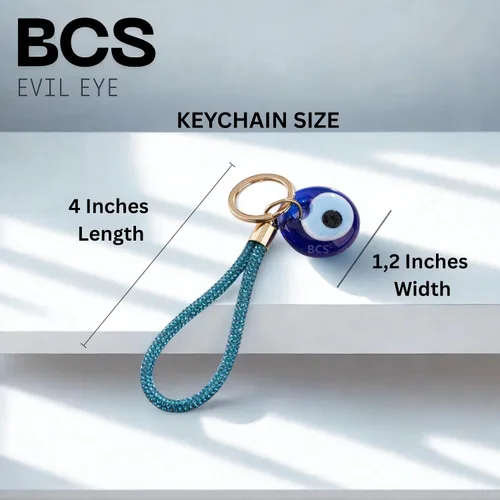 Vista 5 de BCS Evil Eye Keychain Bag Charm - Good Luck & Protection Amulet - Car Keyring Purse Accessories for Women