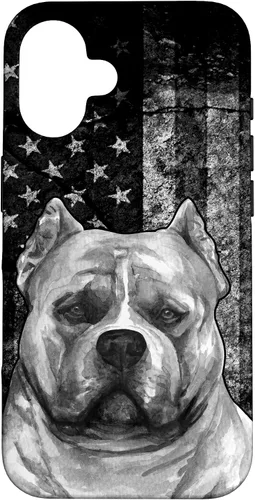 Vista 32 de Patriotic American Bully Dog on Grunge American Flag Dog Case for iPhone 17