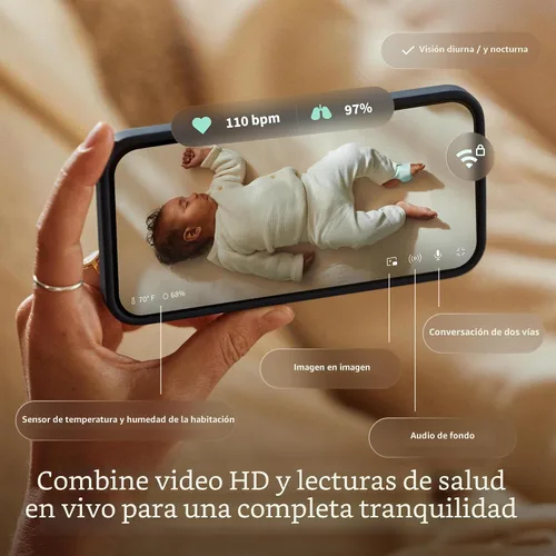 Vista 3 de Owlet Dream Duo (Gen 3) Smart Baby Monitor All-in-One Bundle - 2K HD Video Baby Monitor with Alerts & Owlet Dream Sock Tracks Baby’s Oxygen, Heart