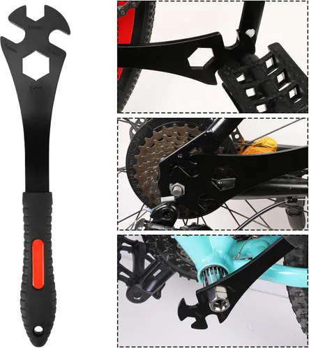 Vista 6 de Oumers Herramienta de extracción de casete de bicicleta, látigo de cadena de bicicleta+llave de pedal+herramienta de extracción de rueda libre 2