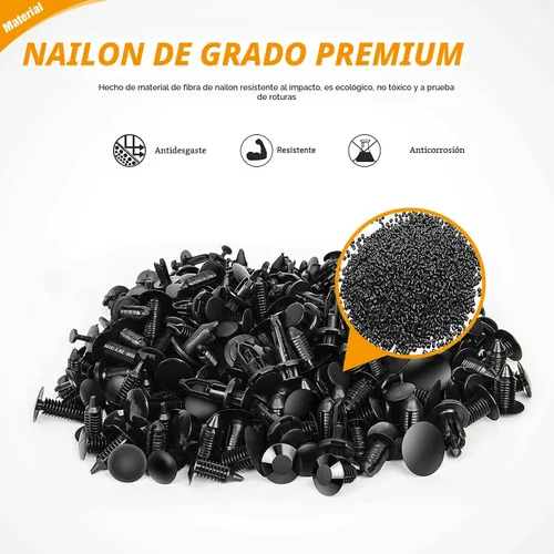Vista 5 de GOOACC - Kit de 240 clips de retención a presión para automóvil, remaches de plástico y sujetadores, clips para guardabarros, paneles y tapicería