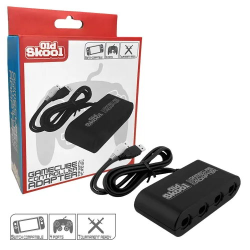 Vista 2 de Old Skool GameCube Controller Adapter for Switch, Wii U, and PC USB, 4 Port