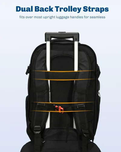 Vista 4 de Hynes Eagle Mochila de viaje 2 en 1 de 22 pulgadas, equipaje de mano de 63L, mochila con ruedas para hombres y mujeres con cubos de embalaje, juego