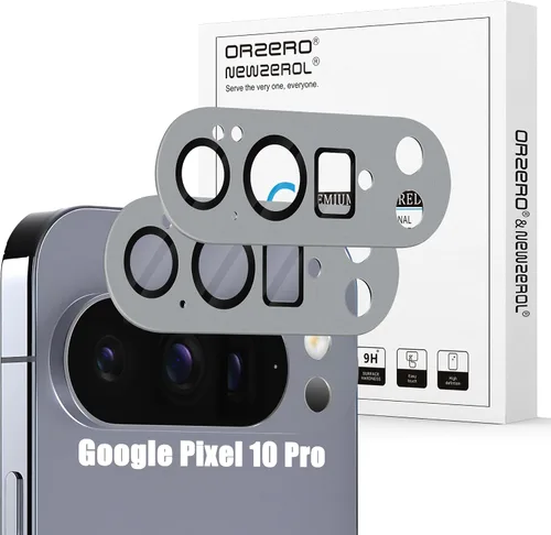 Vista 72 de Orzero Paquete de 2 protectores de lente de cámara compatibles con Google Pixel 9 Pro XL, protector de cámara de metal y vidrio de alta calidad