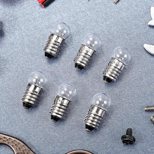 Vista 6 de Honoson 20 piezas de bombillas en miniatura con rosca pequeña, bombillas de repuesto E10, bombillas mini E10, casquillo E10, mini linterna