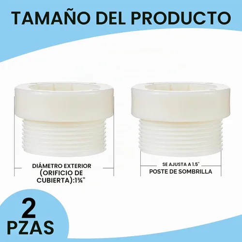 Vista 2 de Thyle Funda adaptadora para estabilizador de sombrilla de piscina, 2 Blanco