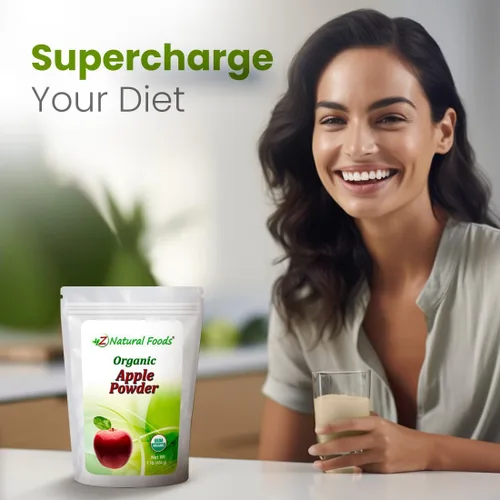 Vista 7 de Z Natural Foods Polvo de manzana orgánico, polvo de superalimento para apoyo digestivo y aumento de energía, ideal para jugos, batidos y recetas