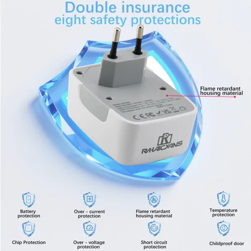 Vista 6 de Adaptador de corriente de viaje europeo con carga de 4 puertos 2 puertos USB-C de 20 W y 2 USB A de 18 W de carga rápida Enchufe de la UE
