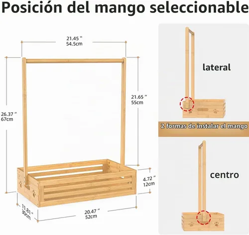 Vista 3 de BAMBOOHOMIE Perchero para Ropa de Bebé para Niños Pequeños, Perchero para Ropa de Mascotas con Caja de Almacenamiento y Barra Colgante Ajustable