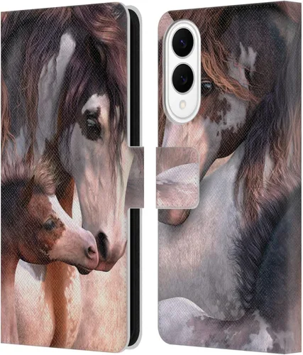 Vista 381 de Head Case Designs Officially Licensed Laurie Prindle A Morgan Christmas Western Stallion Leather Wallet Case Compatible with Samsung Galaxy A07 4G