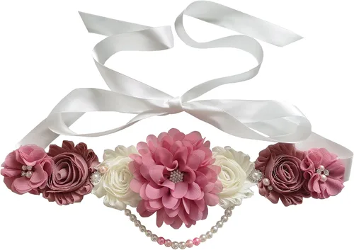 Vista 11 de Faja de maternidad de perlas únicas para revelación de género de baby shower