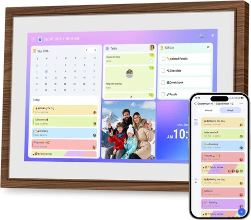 Vista 10 de Calendario digital de 15.6" gráfico inteligente de tareas y planificador Negro-15.6 pulgadas