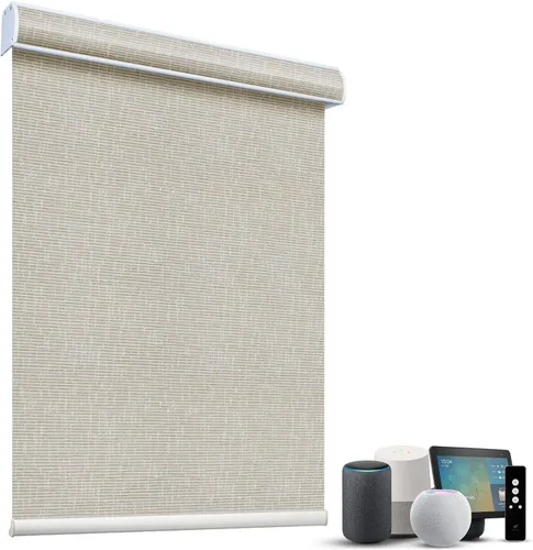 Vista 24 de SmartWings Persianas Motorizadas con Sombras para Ventana Control Remoto Funciona con Thread Apple Homekit Z-Wave Alexa 100% Blackout de Doble Cara