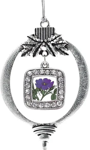 Vista 200 de Inspired Silver - Bon Voyage Cruise Ship Charm Ornamento – Adornos navideños cuadrados de plata con joyas de circonita cúbica