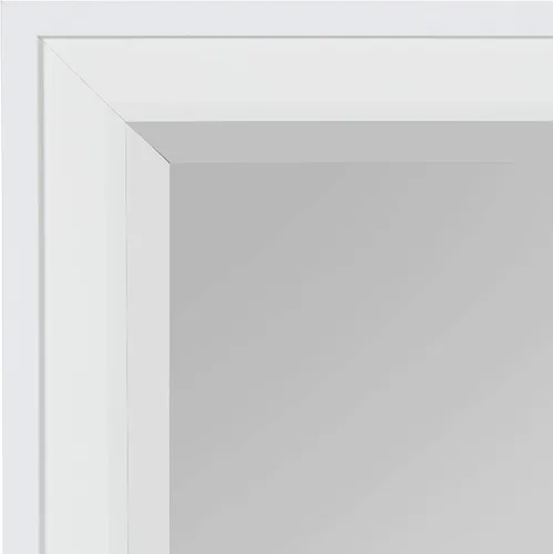 Vista 4 de DesignOvation Bosc - Espejo de pared rectangular decorativo enmarcado, 22 x 28 pulgadas, blanco, espejo de tocador rectangular de transición