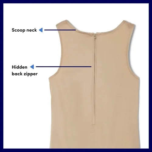 Vista 4 de French Toast Jersey con dobladillo plisado para niña con cinta, 60 % algodón, 40 % poliéster