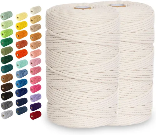 Vista 18 de Nook Theory Hilo de macramé de 3mm 109 yardas - Cuerda de macramé suave de 4mm, 5mm perfecta para nudos - Suministros de macramé para colgadores
