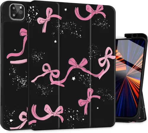 Vista 10 de Funda Tuiklol para iPad Pro de 12.9 pulgadas 2022 2021 2020 2018 6th / 5th / 4th / 3rd Gen Built in Pencil Holder Protective Stand Back Cover with