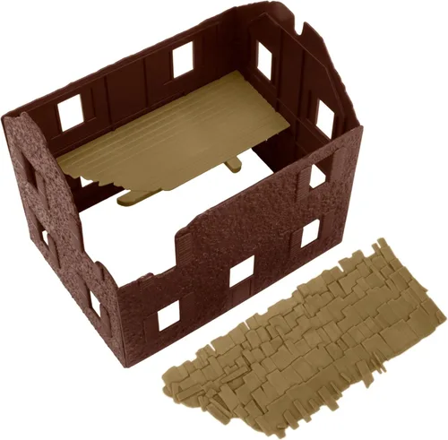 Vista 2 de BMC WW2 Granja francesa bombardeada - Accesorio de conjunto de soldados de plástico para juguetes en miniatura