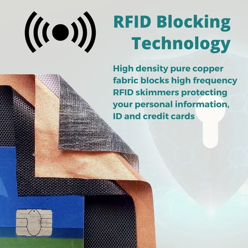 Vista 5 de Flowfold RFID Blocking Vanguard Billetera Bifold Durable Slim Wallet Frontal bolsillo cartera cartera bifold hecha en Estados Unidos Cartera hecha