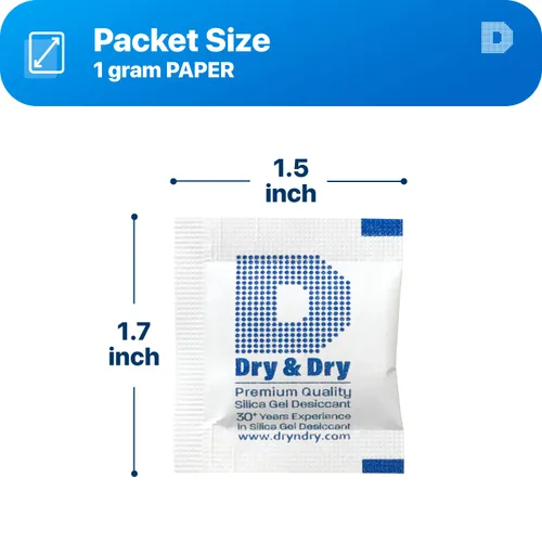 Vista 7 de Dry & Dry 0.04 oz [50 paquetes] Paquetes de gel de sílice desecantes, paquetes de sílice - Paquetes de gel de sílice recargable, paquetes