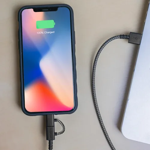 Vista 8 de Smartish Cable USB-C/Lightning 17/16/16e/15/14 - Crown Joule - Cable de carga universal de 6 pies con micro USB - Certificado MFi